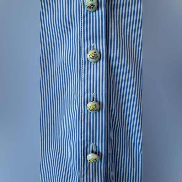 ALEXANDER MCQUEEN Blue & White Striped Shirt Dress | SZ: M - Picture 8 of 9